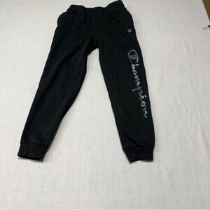 Champion Kids Black Sweatpants with Logo
